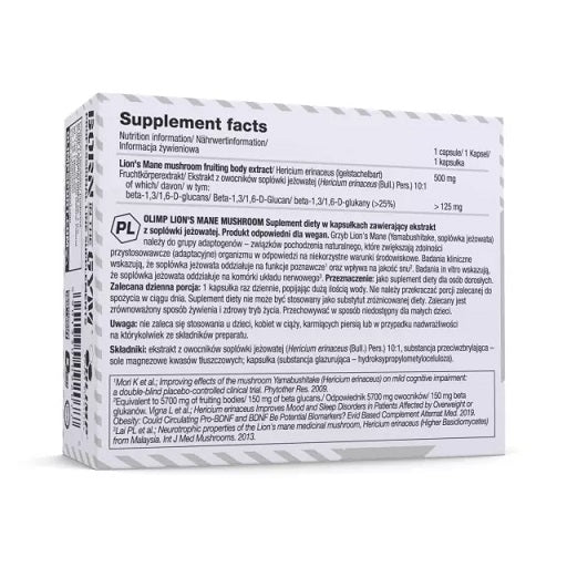 Olimp Lion's Mane Mushroom 60 Kapseln