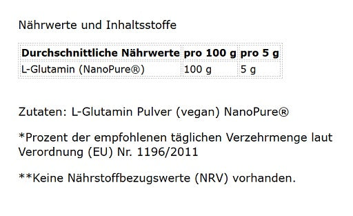 GN Nano Pure Glutamine 500g