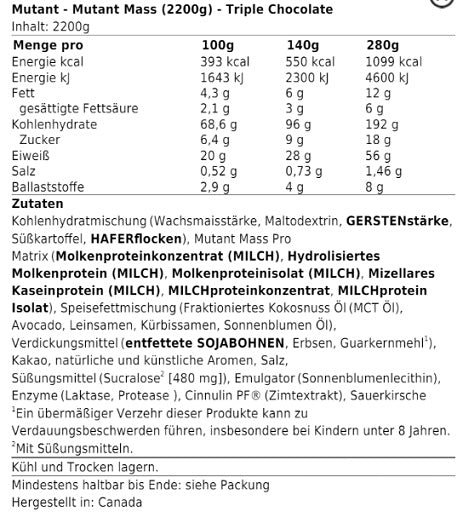 Mutant Mass - 6,8kg - German Muscle Nutrition