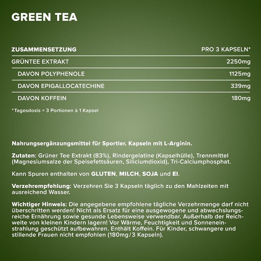 IronMaxx Green Tea 130 Kapseln - German Muscle Nutrition