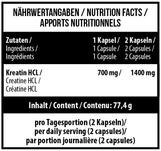 MST - Creatin HCL 90 caps - German Muscle Nutrition