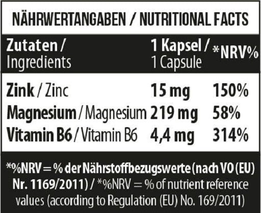 MST - Zinc Magnesium B6 60 vegane Caps - German Muscle Nutrition