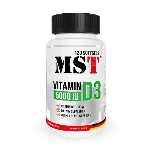 MST - Vitamin D3 5000IU 120 Softgels - German Muscle Nutrition