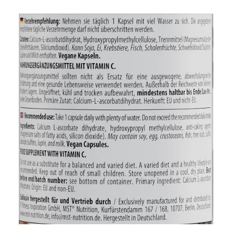 MST - Vitamin C Calcium L-Ascorbate 1000mg 90 Kapseln