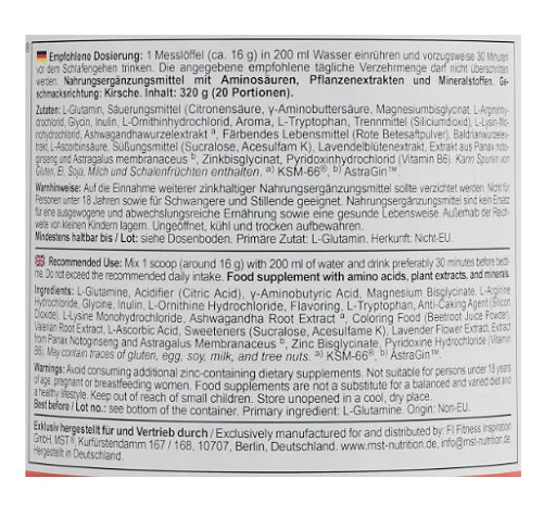 MST - Good Night Sleep Formula 320g