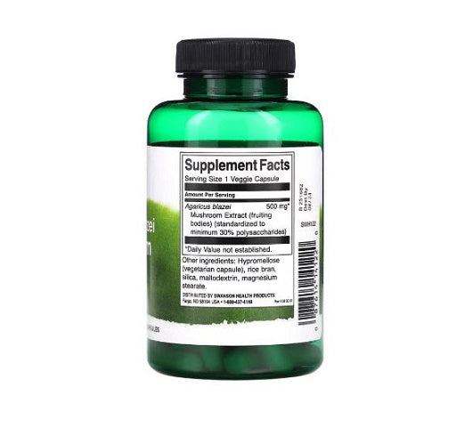 Swanson Agaricus Blazei Pilzextrakt - 500 mg 90 Kapseln