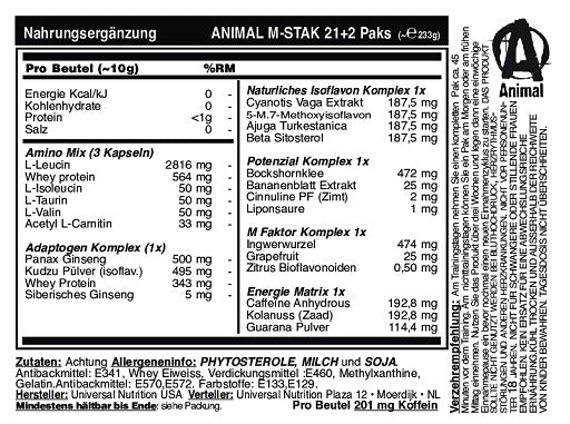 Universal Animal M-Stak 21 Packs - German Muscle Nutrition