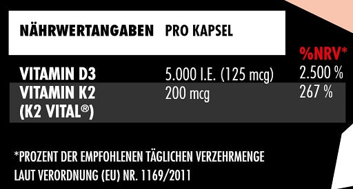 Big Zone Vitamin D3  K2 90 Kapseln