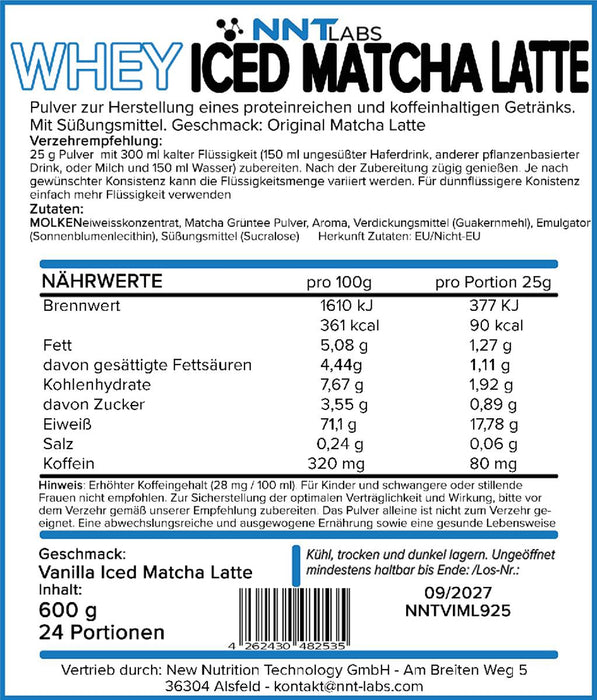 NNT Whey ICED MATCHA LATTE 600g