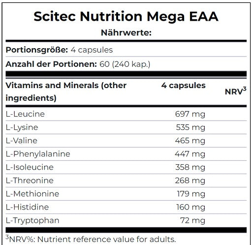 Scitec Mega EAA 240 Kapseln - German Muscle Nutrition