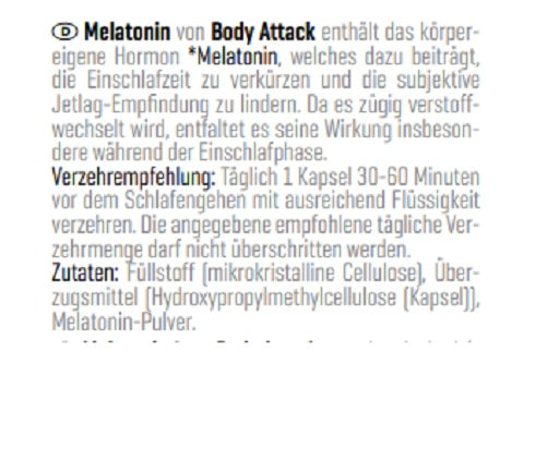 Body Attack Melatonin 60 Caps - German Muscle Nutrition